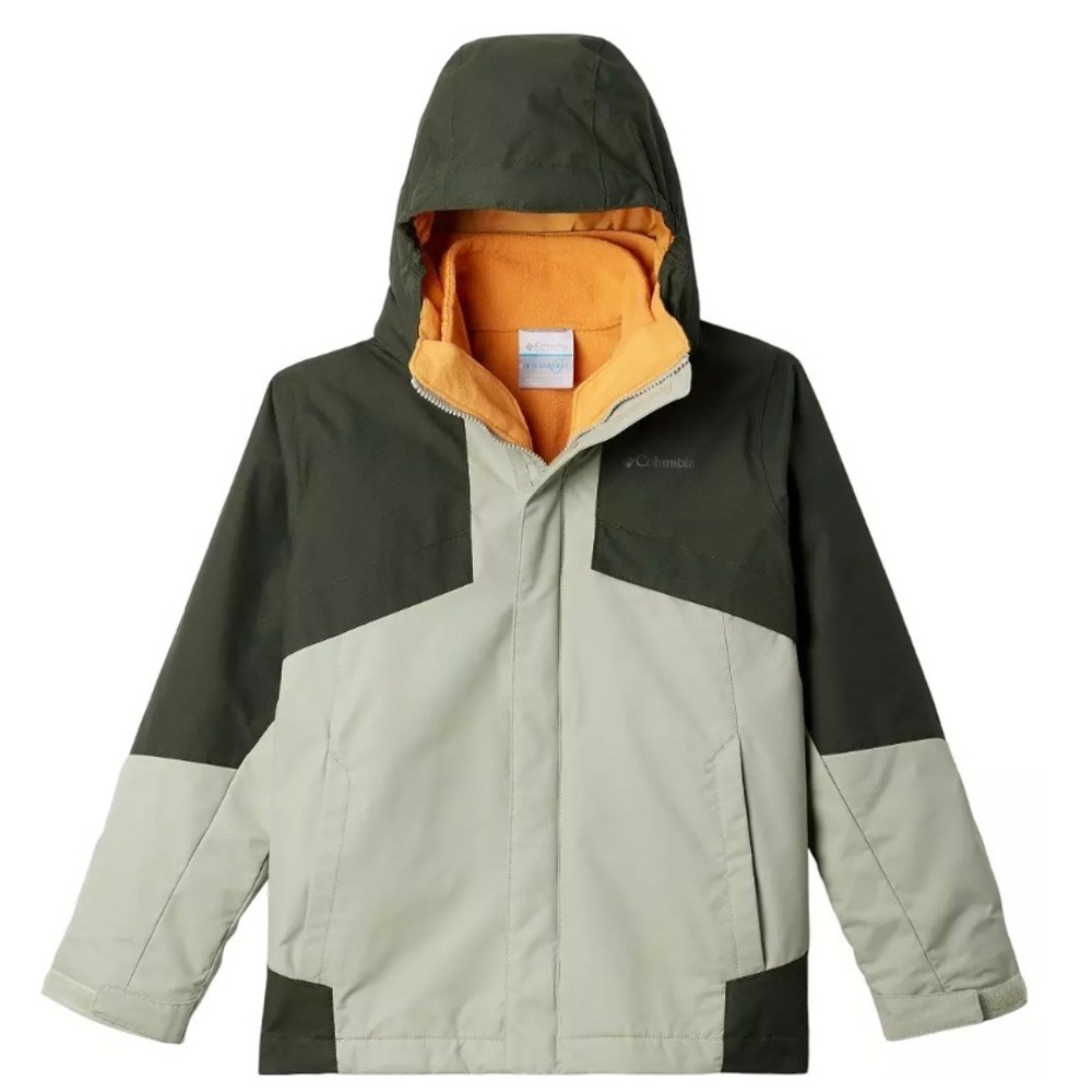 COLUMBIA Bugaboo III Fleece Interchange Jacket Kids Youth XS Green Orange Hooded